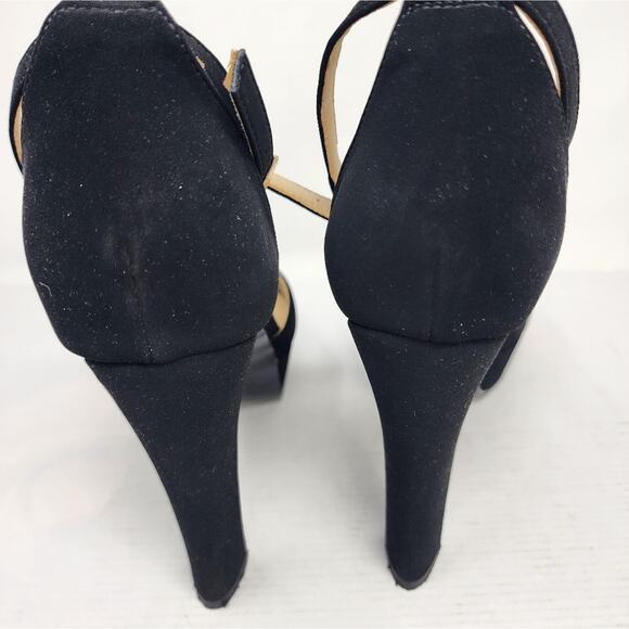 New Platform Black Chunky Heels T Strap Sexy Heels Prom Party Dress Shoes 9.5 - Picture 4 of 11